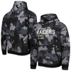 The Wild Collective Black Las Vegas Raiders Camo Pullover Hoodie In Black