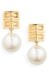 GIVENCHY 4G STUD IMITATION PEARL EARRINGS
