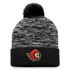 Fanatics Branded Black Ottawa Senators Defender Cuffed Knit Hat With Pom In Black