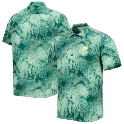 Tommy Bahama Green Oakland Athletics Bahama Coast Luminescent Fronds Islandzone Button-up Camp Shirt