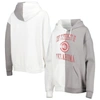 GAMEDAY COUTURE GAMEDAY COUTURE GRAY/WHITE OKLAHOMA SOONERS SPLIT PULLOVER HOODIE