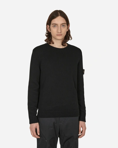 Stone Island Sweater In Soft Cotton In Black