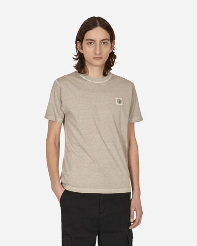 Stone Island Garment Dyed Logo T-shirt In Grey