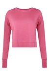 Sweaty Betty After Class Cotton Blend Crop Sweatshirt In Adventure Pink