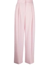 Alexander Mcqueen Pleated High-waisted Trousers In Pink