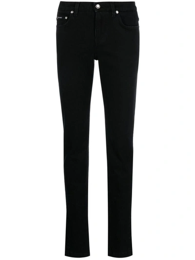 Dolce & Gabbana Logo-patch Denim Jeans In Black