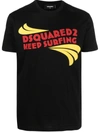 Dsquared2 Keep Surfing Cotton T-shirt In Black