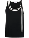 Red Valentino Redvalentino Bow Detailed Sleeveless Tank Top In Nero E Bianco