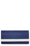 JUDITH LEIBER PERRY CRYSTAL BAR SATIN CLUTCH