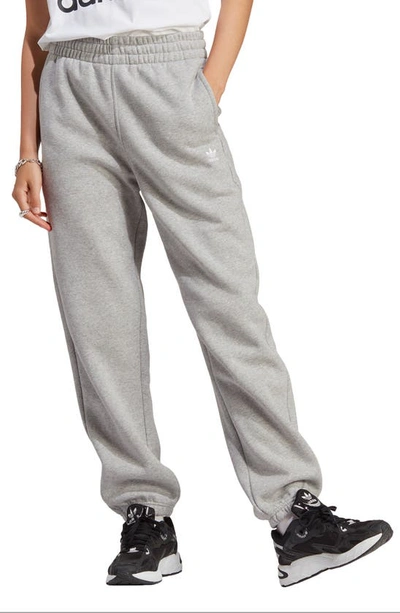 Adidas Originals Originals Women's Essentials Fleece High Rise Waist Joggers In Medium Grey Heather