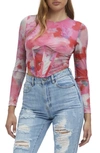 Bardot Lena Mesh Corset Top In Wildflower