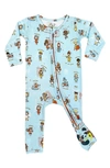 BELLABU BEAR KIDS' GOODNIGHT WORLD CONVERTIBLE ONE-PIECE PAJAMAS