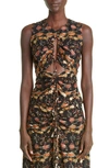 Altuzarra Nome Metallic Jacquard Cutout Silk Blend Top In 258001 Black Gold