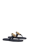 Tory Burch Metal Miller Soft Leather Sandal In Perfect Navy / Gold