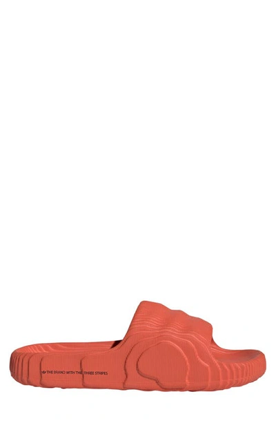 Adidas Originals Adilette 22 Slide Sandals In Better Scarlet/white/better Scarlet