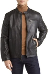 Frye Men's Classic Leather Cafe Racer Jacket In Black
