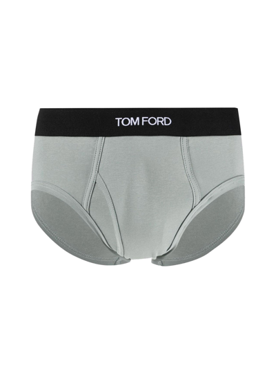 Tom Ford 2-pack Cotton Stretch Jersey Briefs In Grey