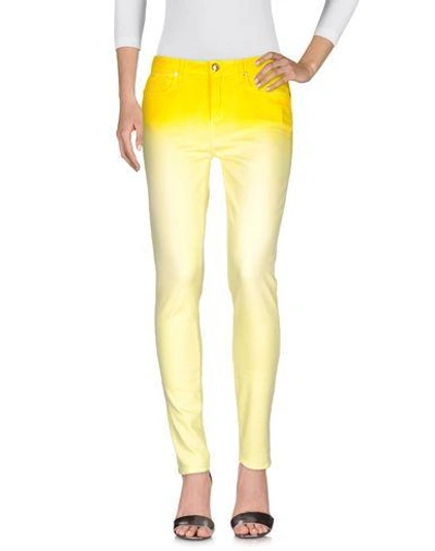 Juicy Couture Denim Trousers In Yellow