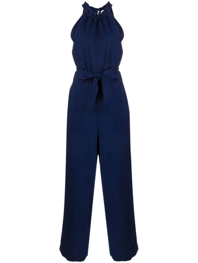 P.a.r.o.s.h. Sleeveless Wide-leg Jumpsuit In Blue