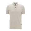 Hugo Boss Pallas Cotton Polo Shirt With Embroidered Logo In Beige