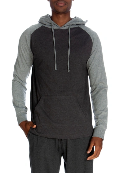 Unsimply Stitched Pullover Raglan Hoodie  - Cotrasted Sleeves In Grey