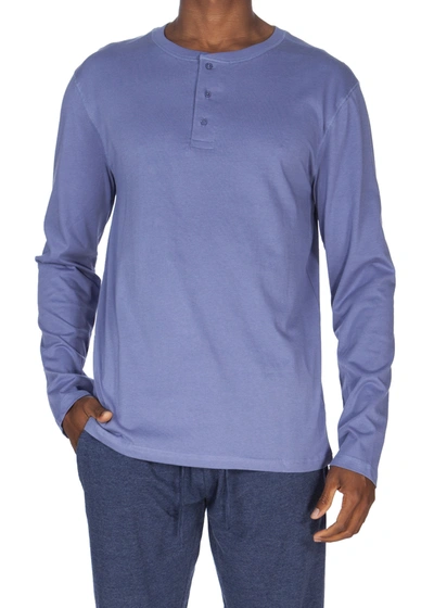 Unsimply Stitched Super Soft Long Sleeve Henley In Purple