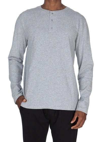 Unsimply Stitched Super Soft Long Sleeve Henley In Grey