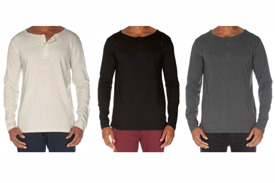 Unsimply Stitched Light Weight 2 Button Henley Value Pack In Grey