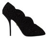 Dolce & Gabbana Black Cordonetto Ricamo Pump Open Toe Shoes In Black