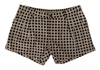 DOLCE & GABBANA DOLCE & GABBANA BLACK WHITE POLKA DOTS COTTON LINEN MEN'S SHORTS