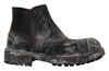 DOLCE & GABBANA DOLCE & GABBANA GRAY LEATHER ANKLE CASUAL MENS MEN'S BOOTS