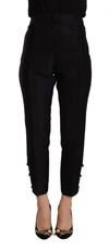 Dsquared2 Black Wool High Waist Skinny Women Pants In Black