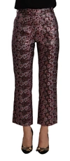 House Of Holland Multicolor Floral Jacquard Flared Cropped Pants In Multicolor
