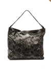 Pompei Donatella Gray Leather Shoulder Bag In Gray