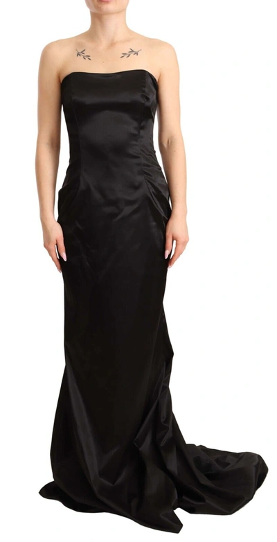 Dolce & Gabbana Black Silk Stretch Sheath Mermaid Gown Dress