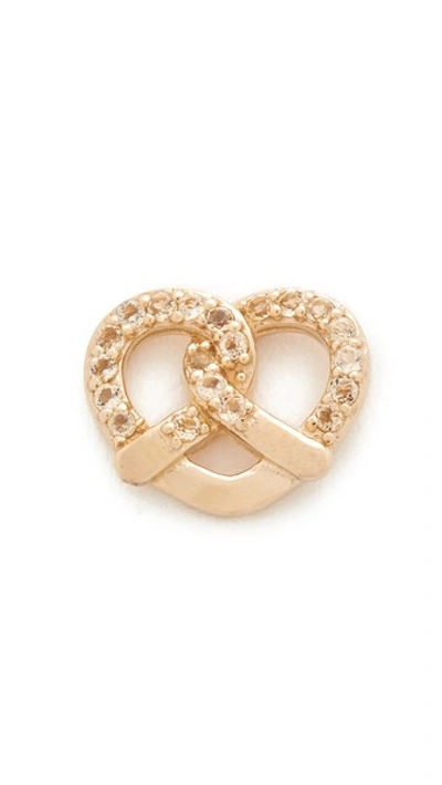 Marc Jacobs Pavé Pretzel Single Stud Earring In Gold