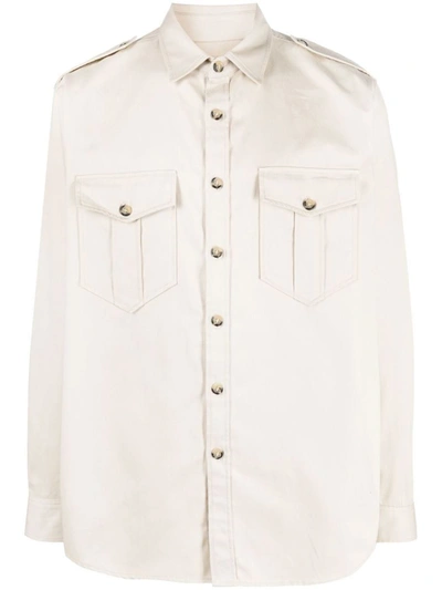 Isabel Marant Logo-embroidery Cotton Shirt In Ecru