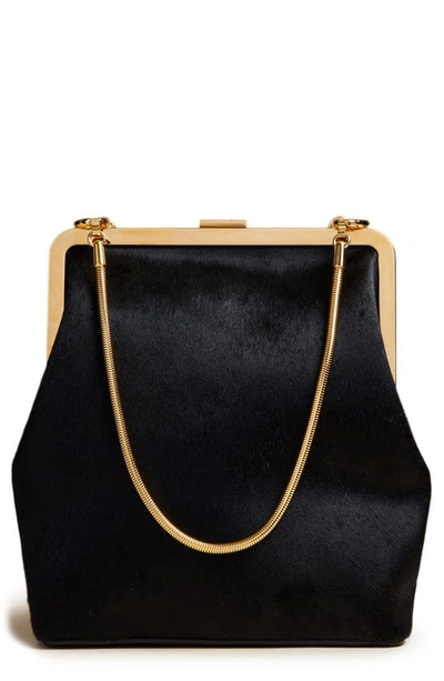 Khaite Lilith Evening Leather Top Handle Bag In Black