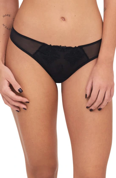 Chantelle Lingerie Champs Elysées Lace Thong In Black