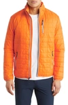 Cutter & Buck Rainier Primaloft Mens Eco Insulated Full Zip Puffer Jacket In Orange