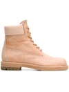 Hender Scheme Mip-14 Leather-trimmed Nubuck Boots In Beige