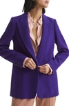 Reiss Blake Single Breasted Wool Blazer In Purple