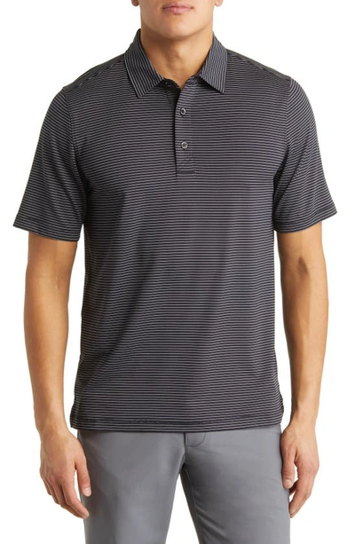 Cutter & Buck Forge Pencil Stripe Golf Polo In Black