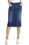 Wash Lab Denim Reveal Denim Midi Skirt In Valley Blue
