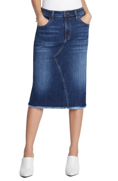 Wash Lab Denim Reveal Denim Midi Skirt In Valley Blue