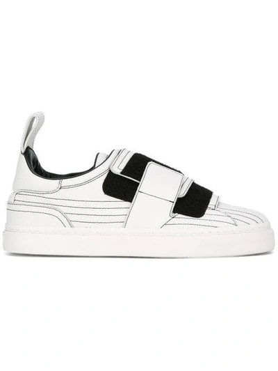 Rabanne Leather Trainers In Bianco
