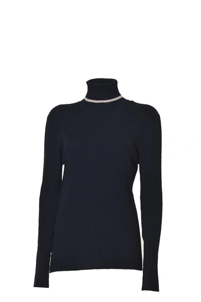 Boutique Moschino Turtleneck Knitted Long In Black