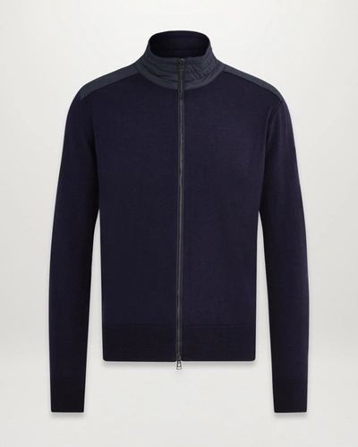 Belstaff Kelby Padded-detail Cardigan In Blue
