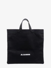 Jil Sander Black Canvas Shopping Bag In Black