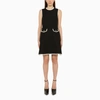 Valentino Embellished Piped Wool And Silk-blend Knitted Dress In Black